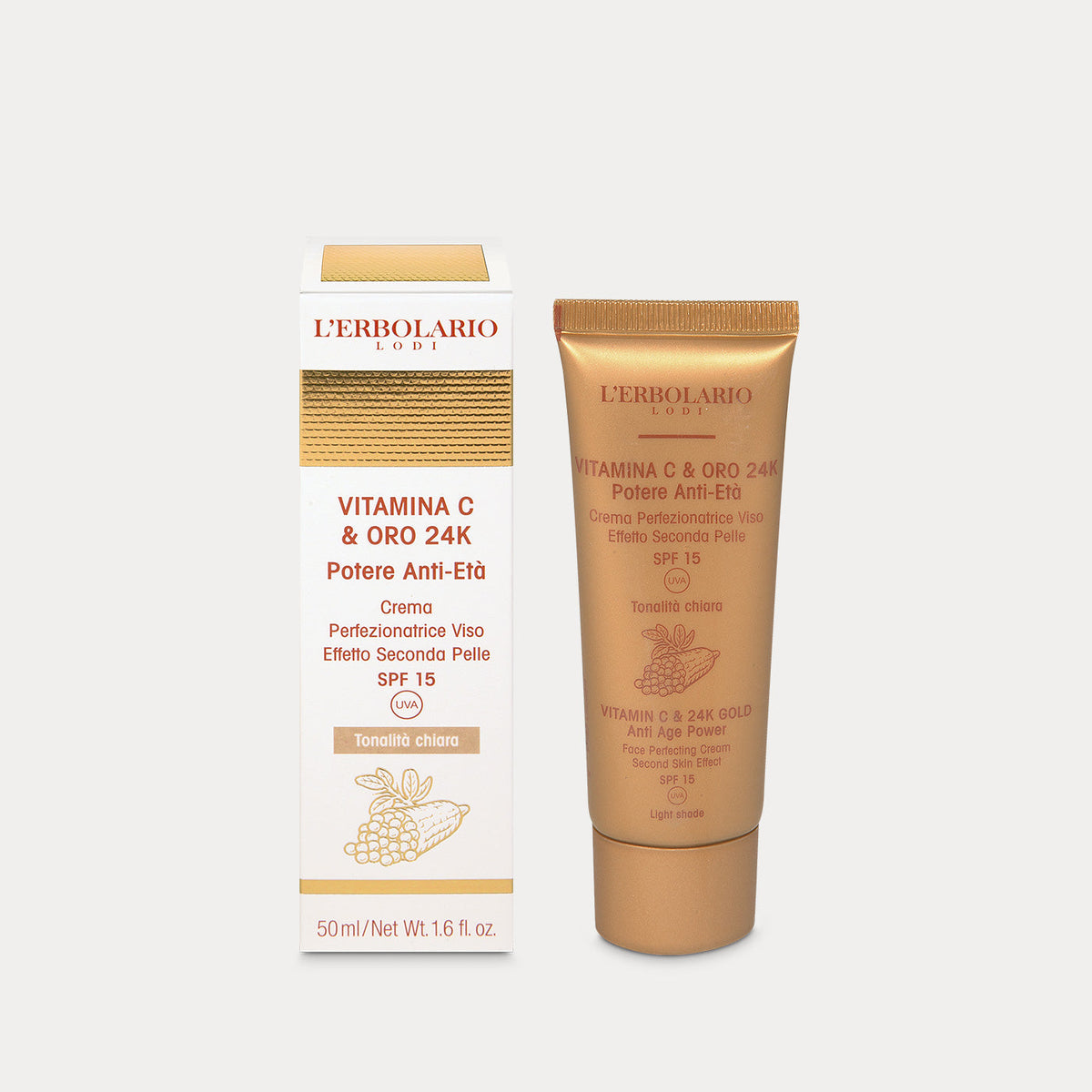VITAMIN C & 24K GOLD getönte Tagescreme LSF15 Farbton hell,